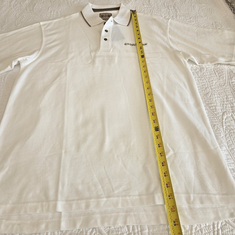 Destinations Polo Shirt Mens Medium White Goodyear Tires Branded 100% Cotton NWT - Picture 5 of 13